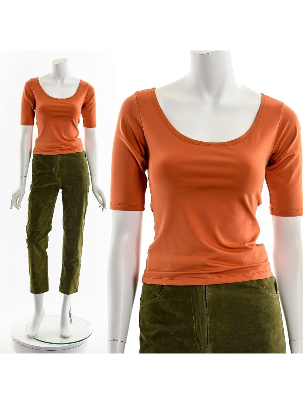 Orange Scoop Neck Baby Tee 90s 00s